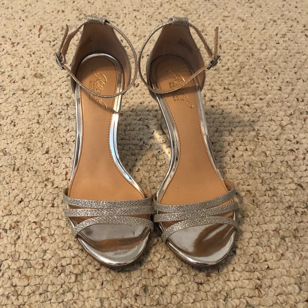 Silver wedge sandals